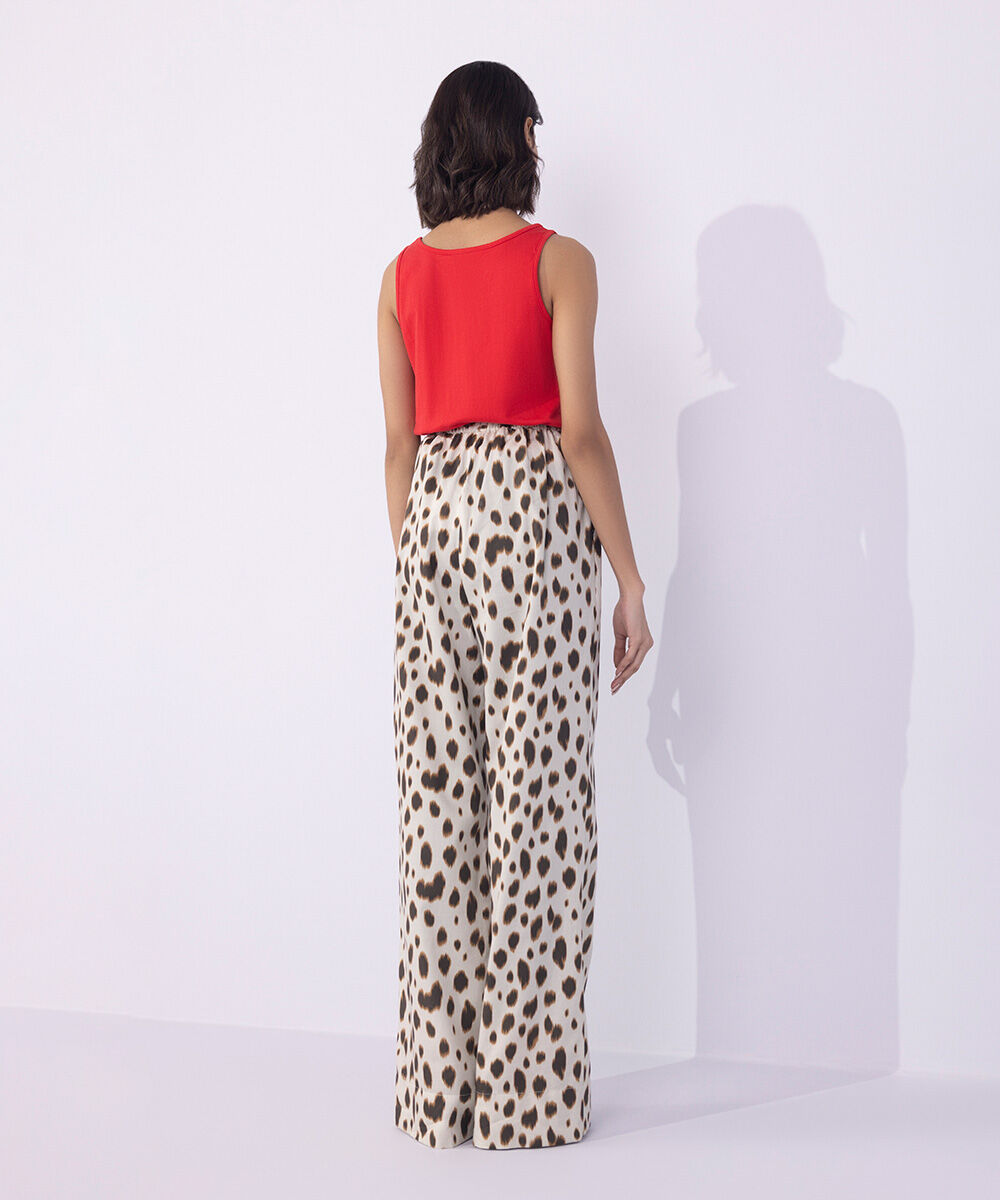 Women's Western Wear Multi Animal Print Wide-Leg Trousers