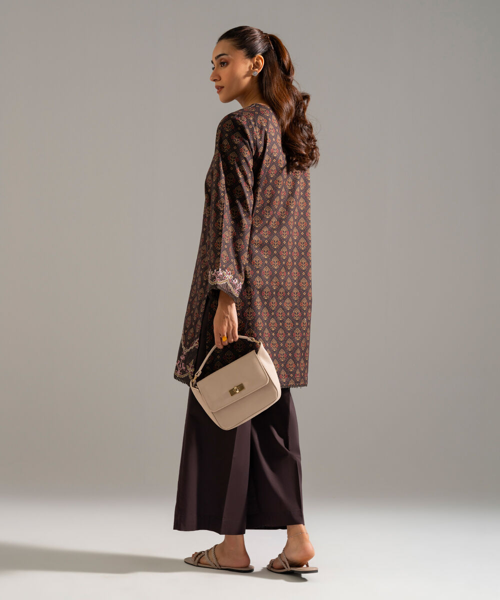 Women's RTW Lawn Embroidered Brown 2 Piece Suit