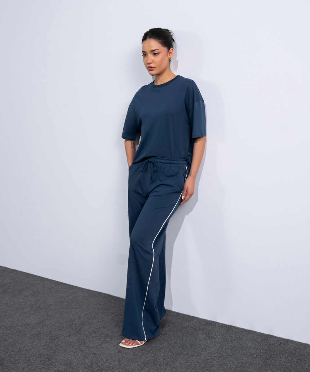 Women's Western Navy Pull-On Supima Trousers