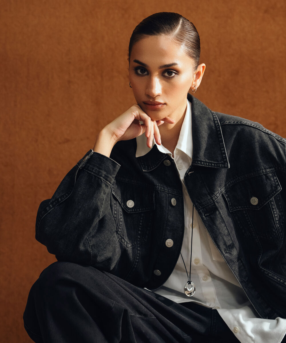 Women's Western Wear Grey Denim Trucker Jacket