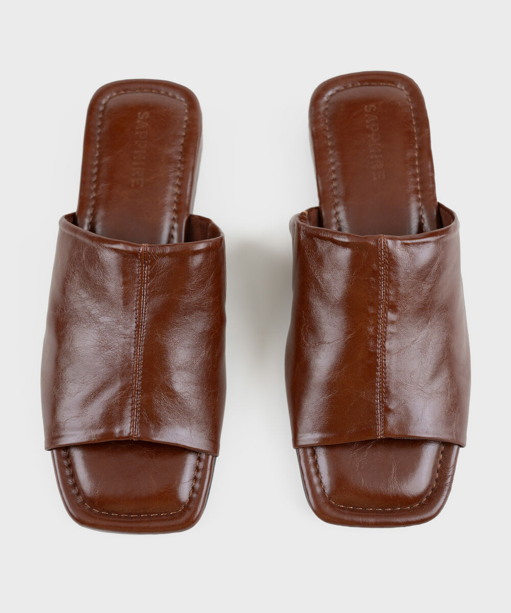 Women's Maroon Square Toe Mule
