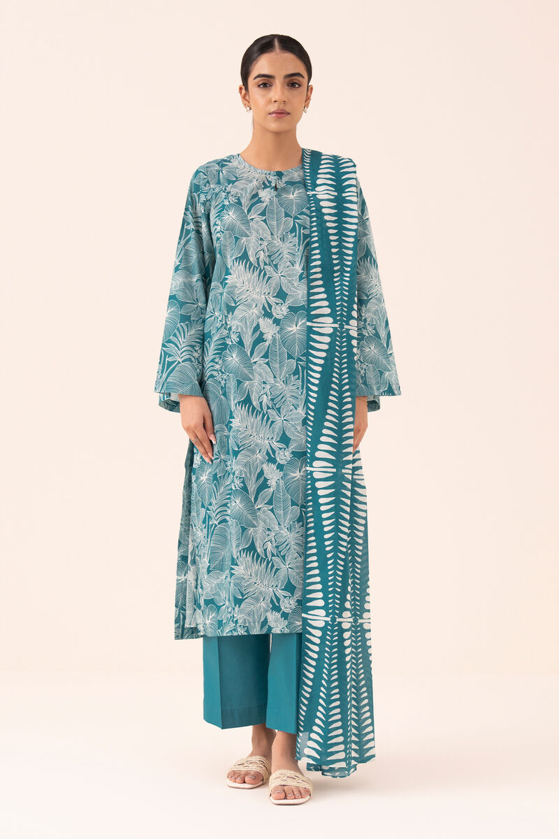 3 Piece - Printed Cotton Suit