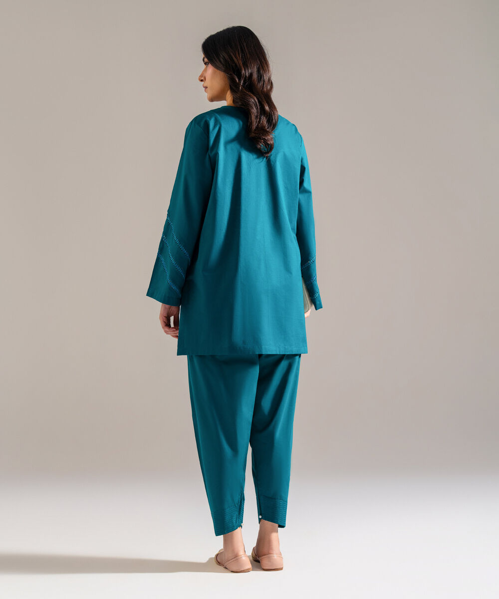 Women's RTW Lawn Embroidered Green 2 Piece Suit