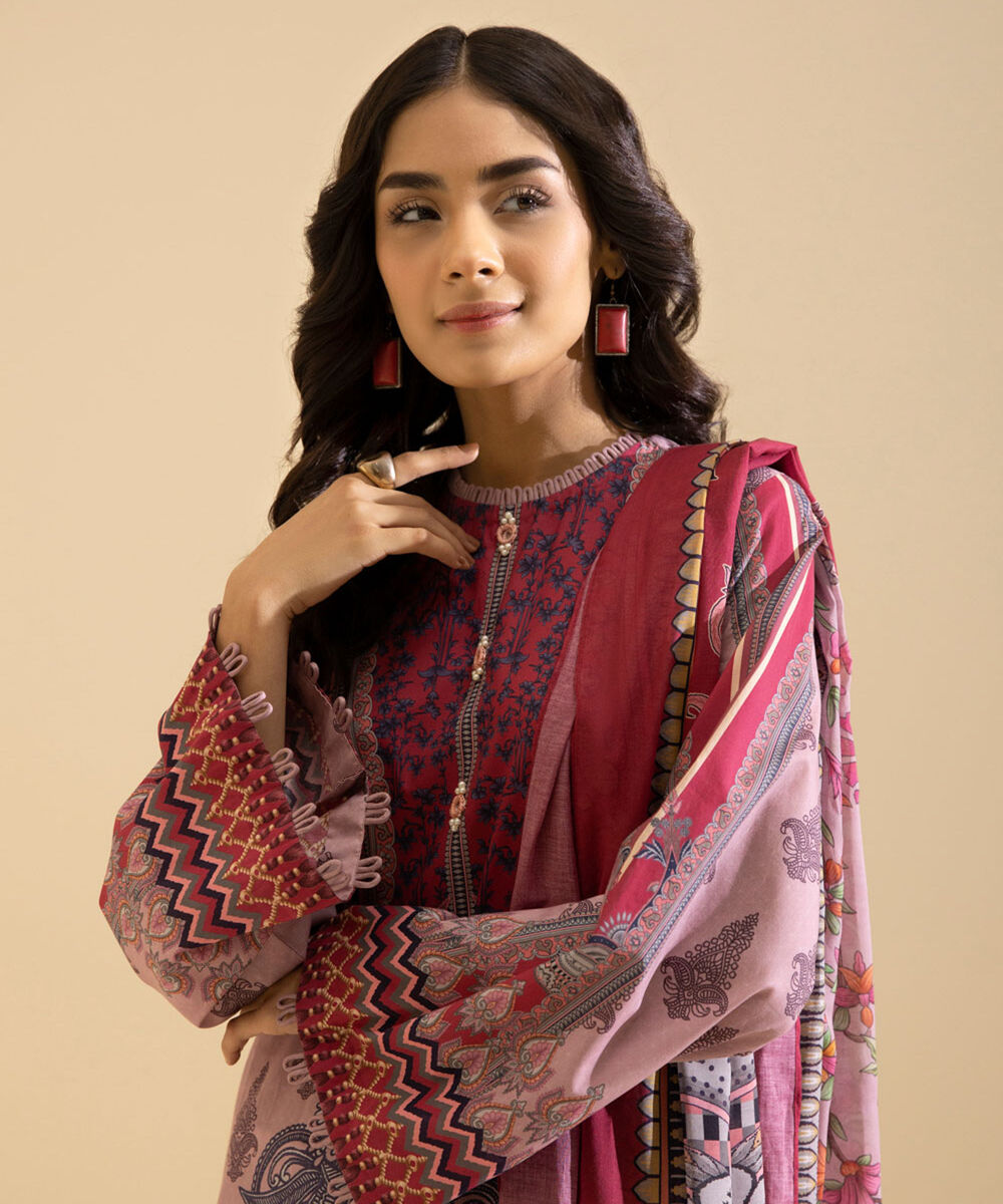 Womens Daily Unstitched 3 Piece - Printed Lawn Suit