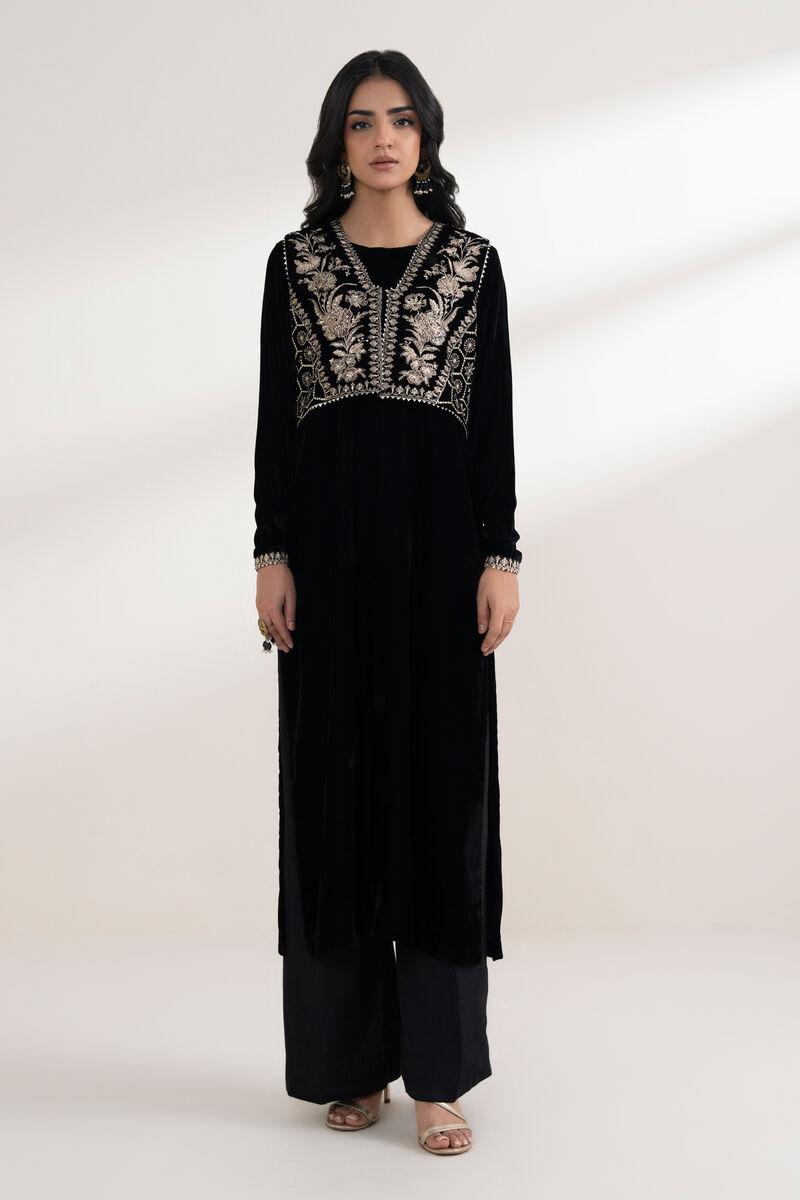 2 Piece - Embroidered Velvet Suit