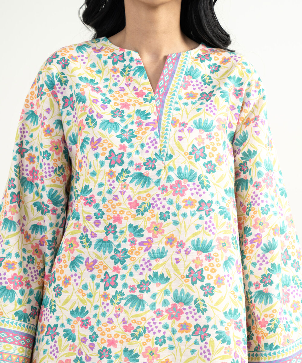 Women's Unstitched Lawn Multi Embroidered 3 Piece Suit