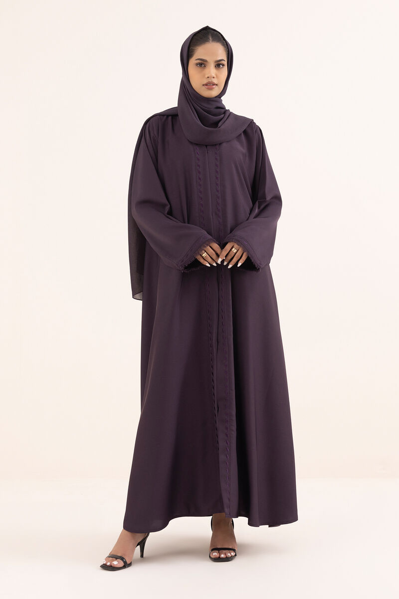 Embroidered Button Through Abaya