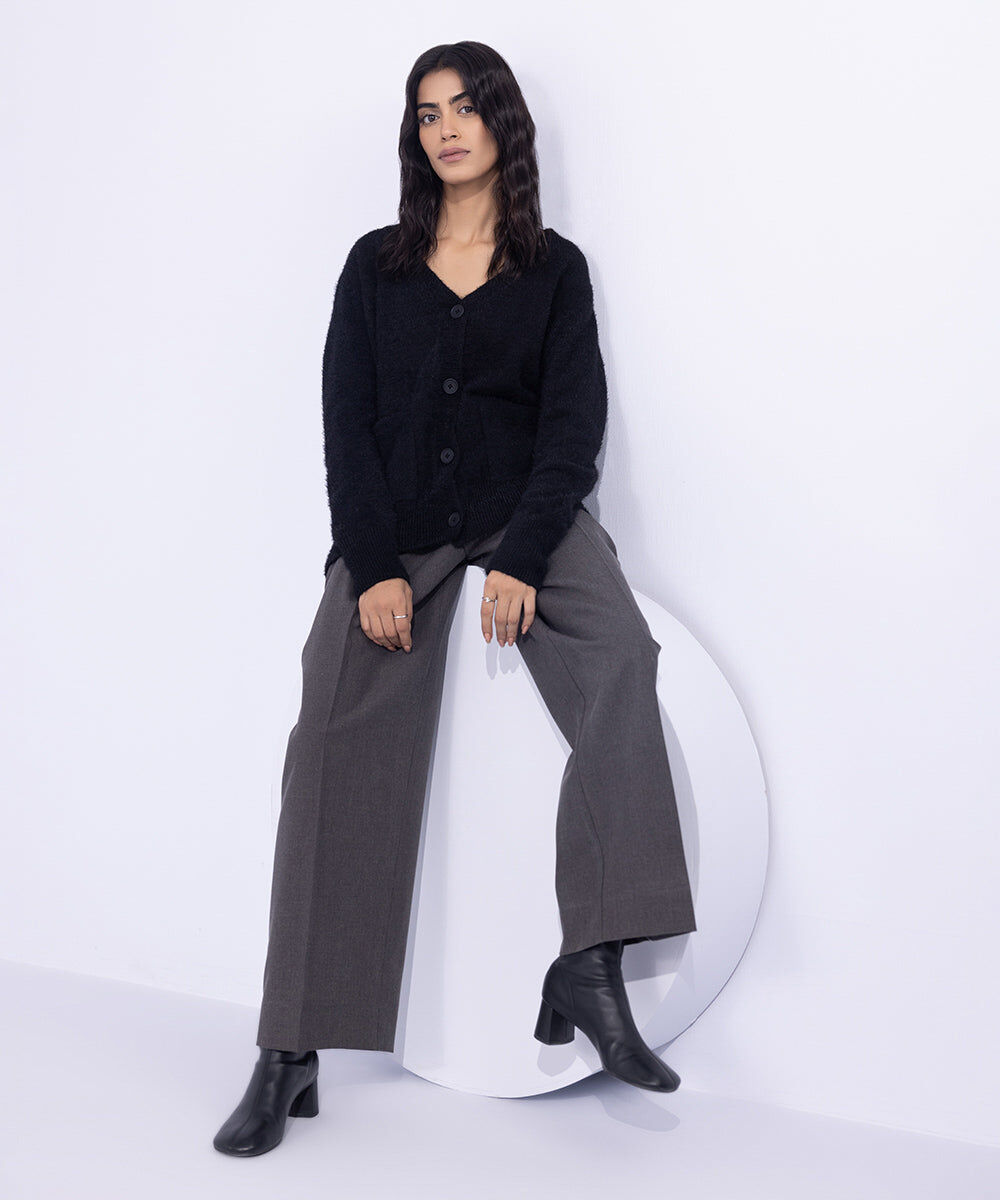 Soft Touch Knit Cardigan Woman - Black Soft Touch Knit Cardigan