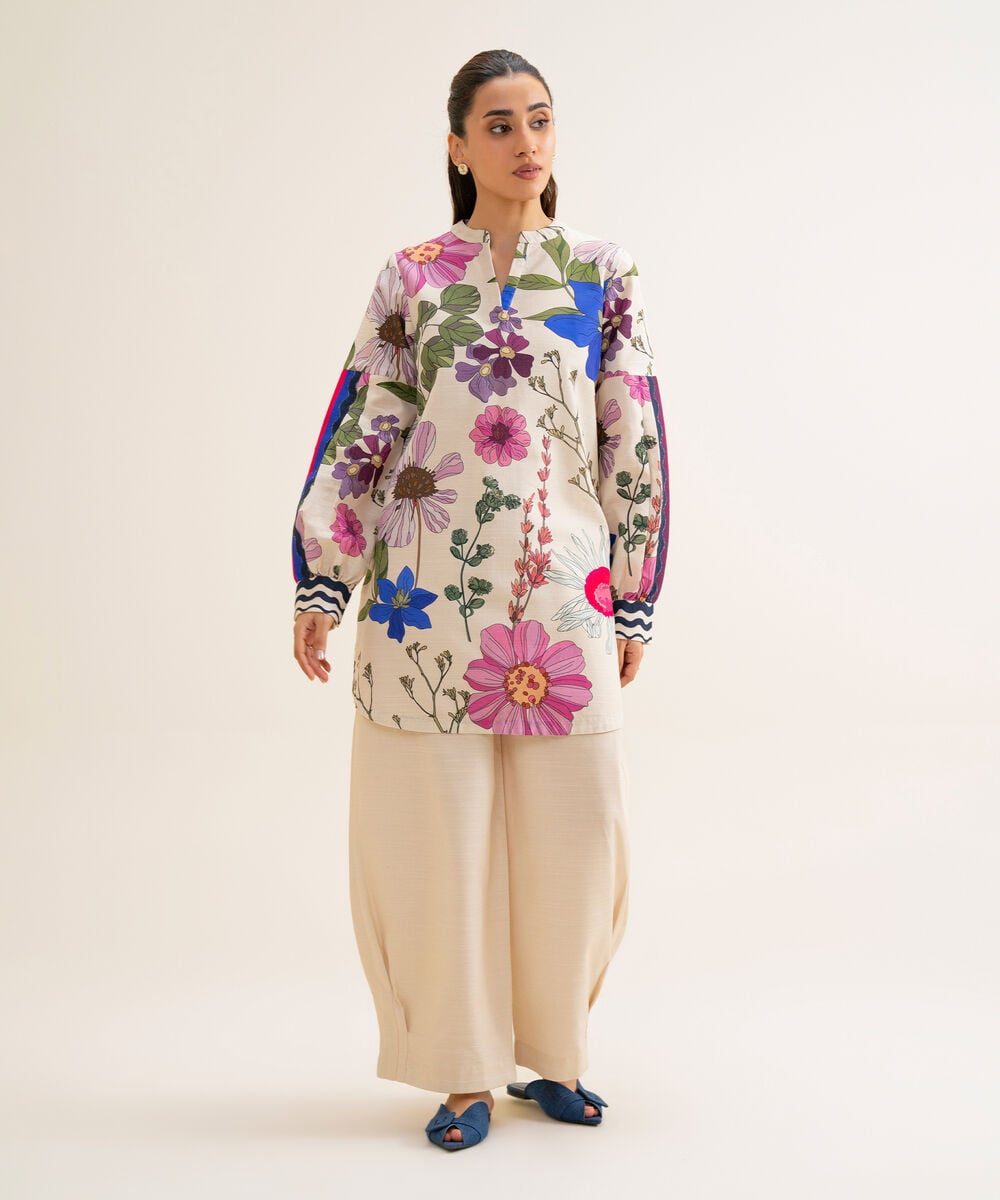 Women's Unstitched Light Khaddar Printed 2 Piece Suit
