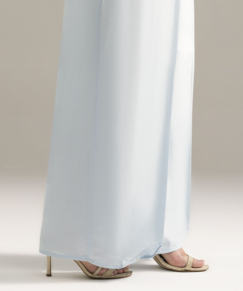 Solid Cambric Flared Pants — Sapphire view 4