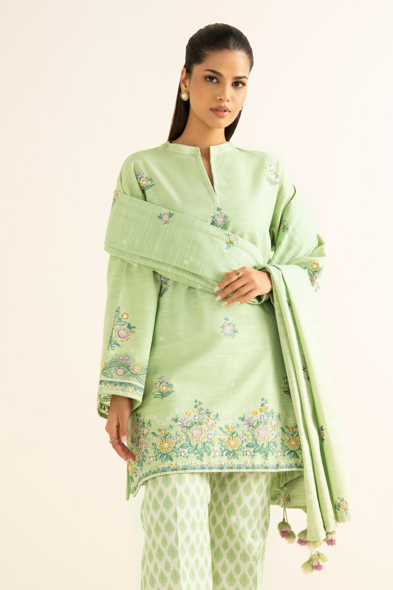 3 Piece - Embroidered Khaddar Suit