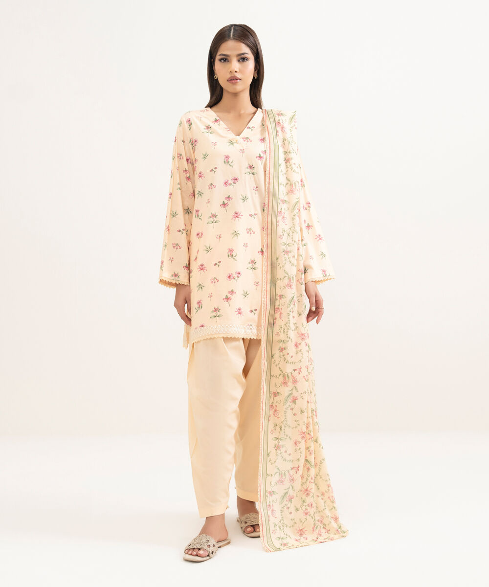 Women's RTW Cotton Viscose Embroidered Pink Straight Shirt