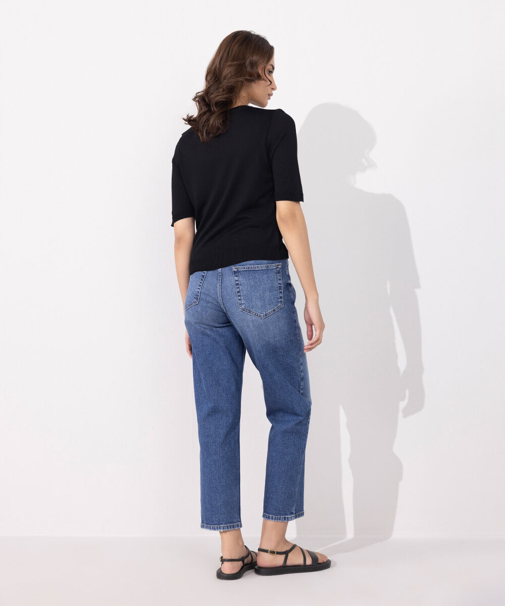 Women's Western Wear Black Light Weight Knitted Top