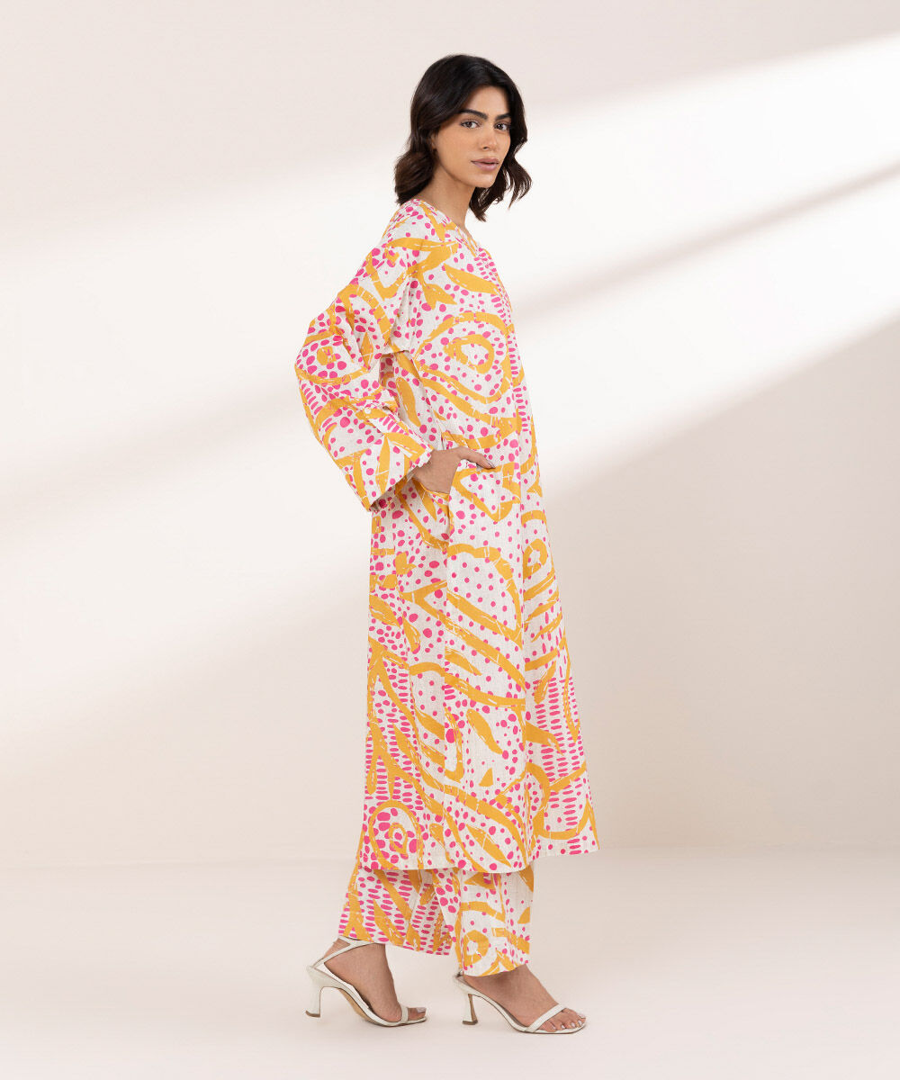 Women's RTW Textured Lawn Multi Printed Boxy Shirt