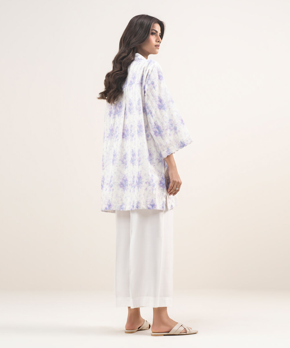 Women's RTW Leno Kara Embroidered Light Purple Straight Shirt