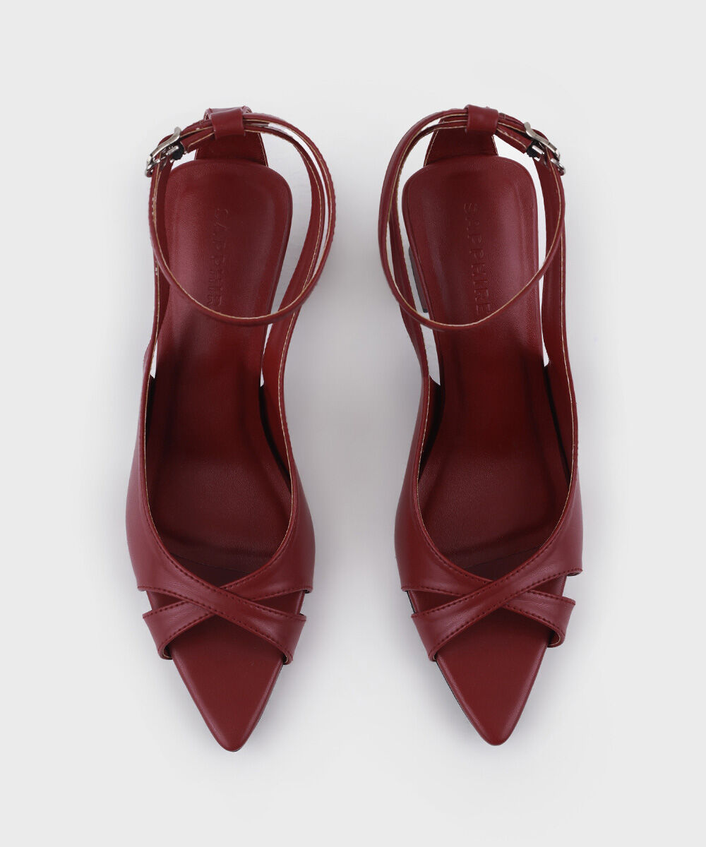 Woman - Red Maroon Block Heels