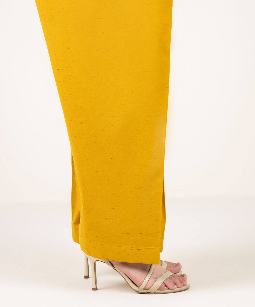 Women's RTW Multi Neps Solid Mustard Shalwar