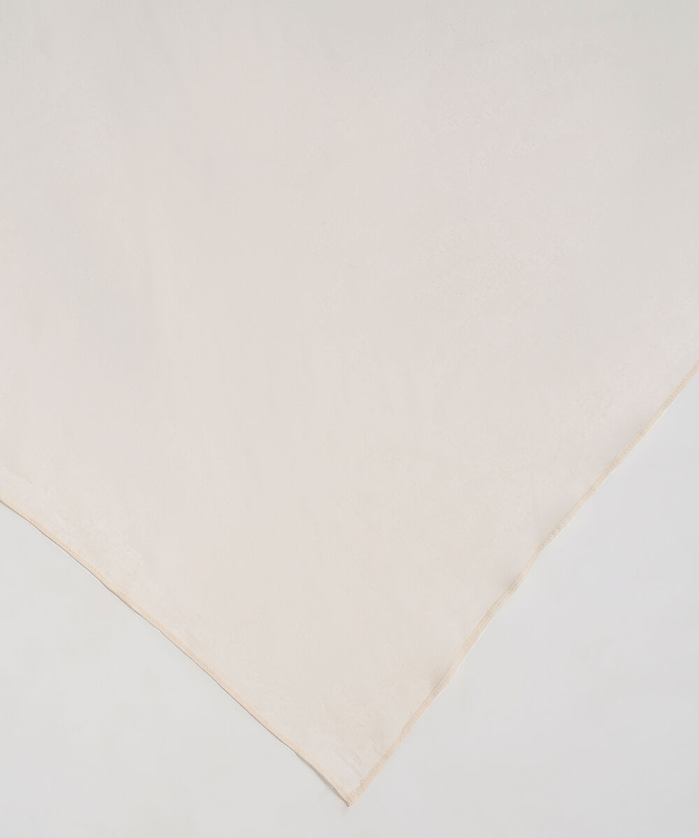 Women's RTW BEmbroidereder Georgette Chiffon Solid Off White Dupatta