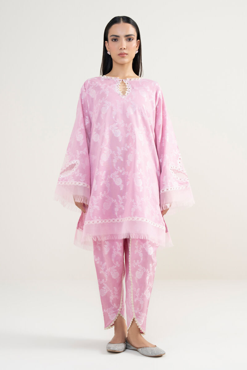 2 Piece - Embroidered Jacquard Suit