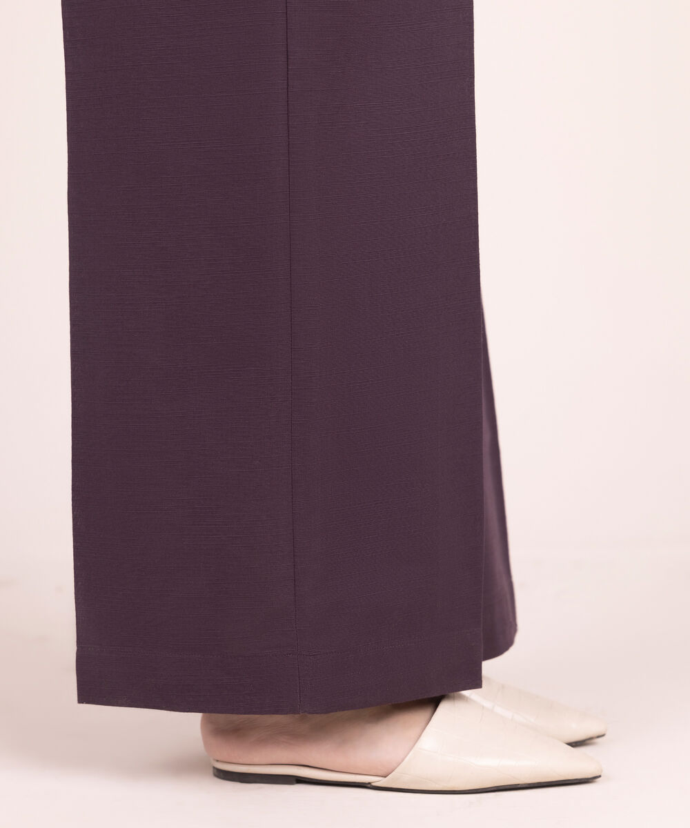 Women's RTW Khaddar Solid Brown Culottes