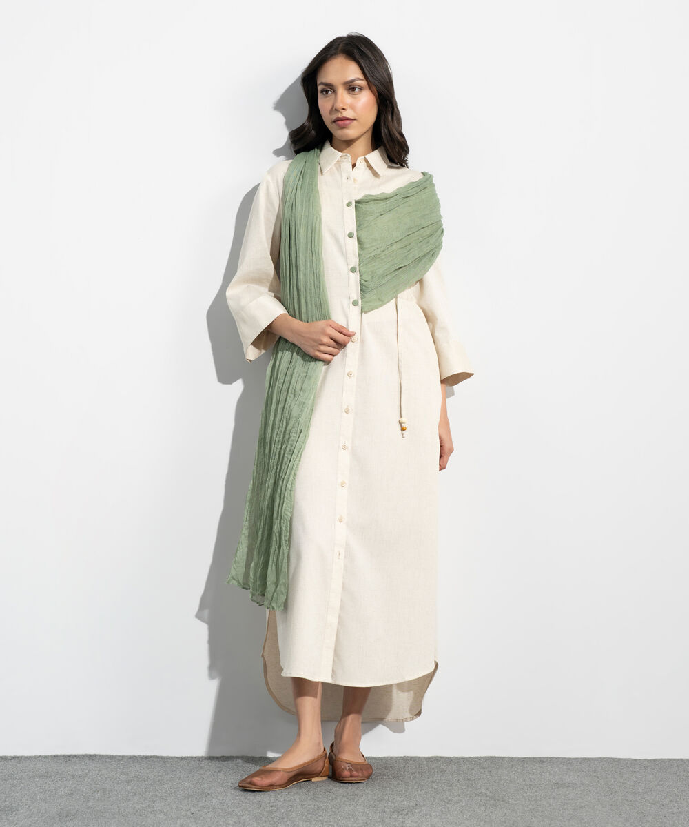 Women's Western Sage Green Rectangular Scarf