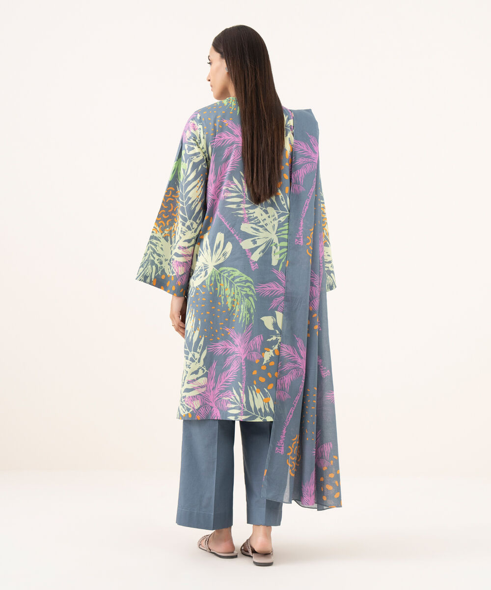 Women's Unstitched Lawn Printed Multi 3 Piece Suit