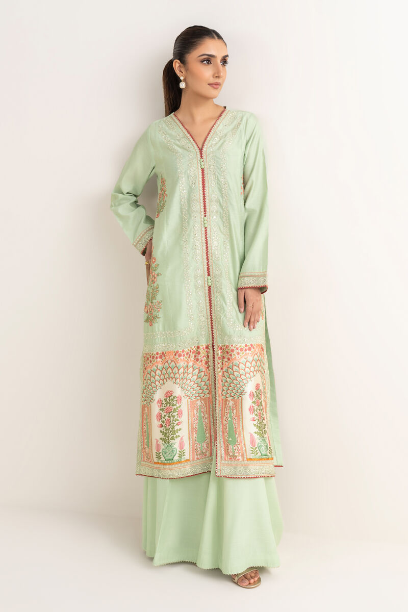 Embroidered Cotton Net Shirt