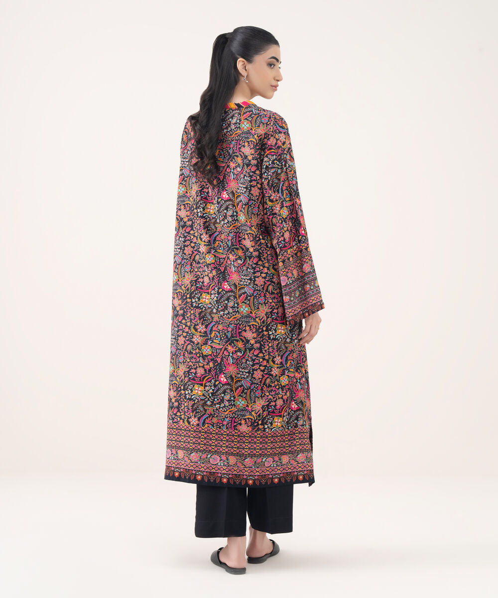 Women's RTW Viscose Linen Multi Printed Drop Shoulder Shirt