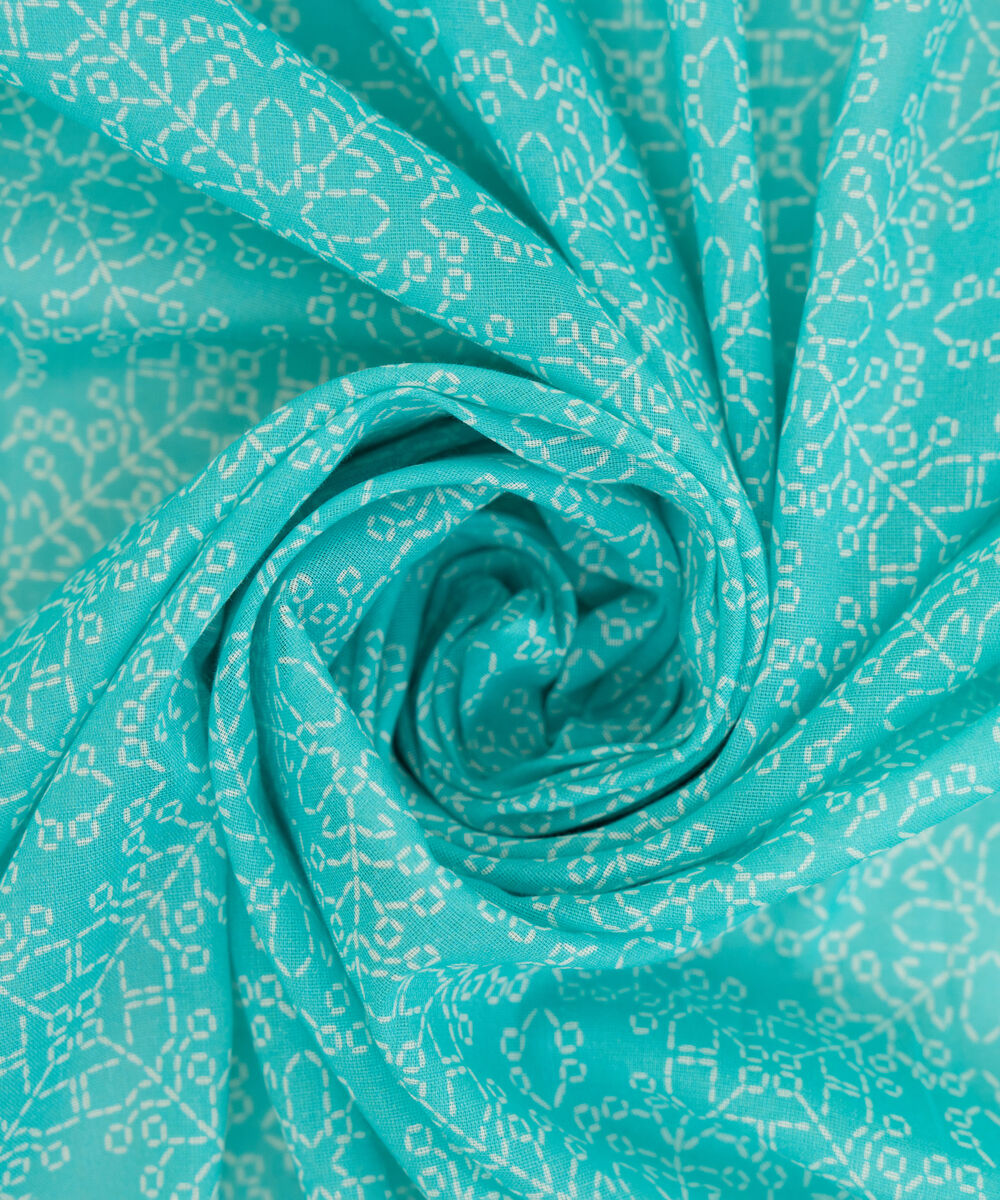 Women's Fine Voile Blue Printed Dupatta