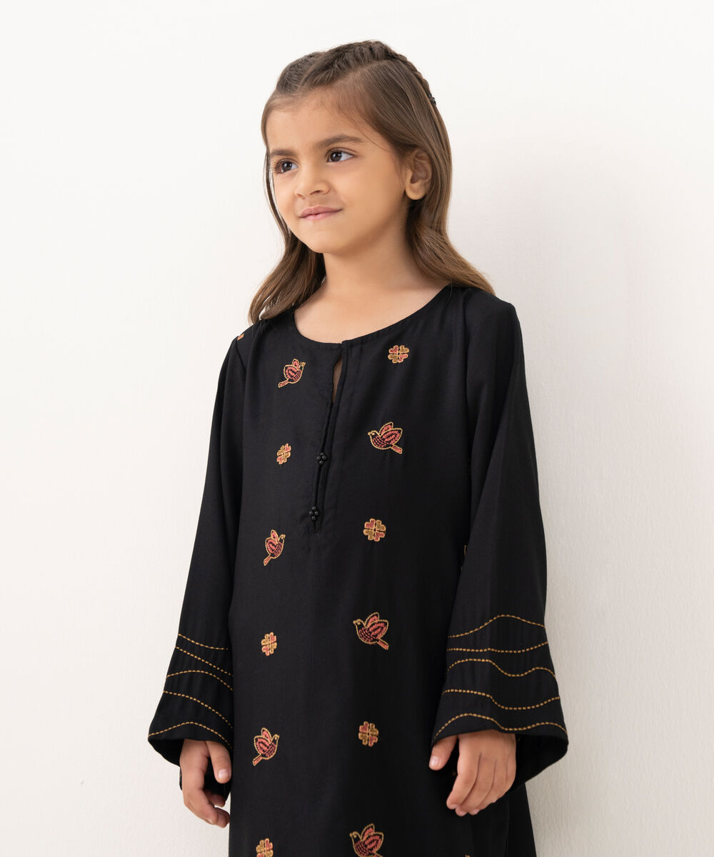 Girls Bedford Embroidered Black 2 Piece Suit