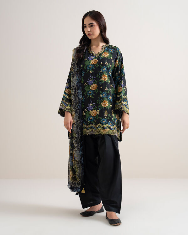 3 Piece - Printed Arabic Lawn Suit