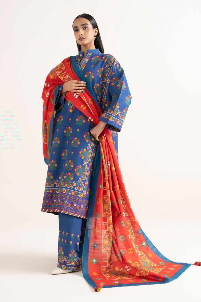 3 Piece - Printed Light Khaddar Suit