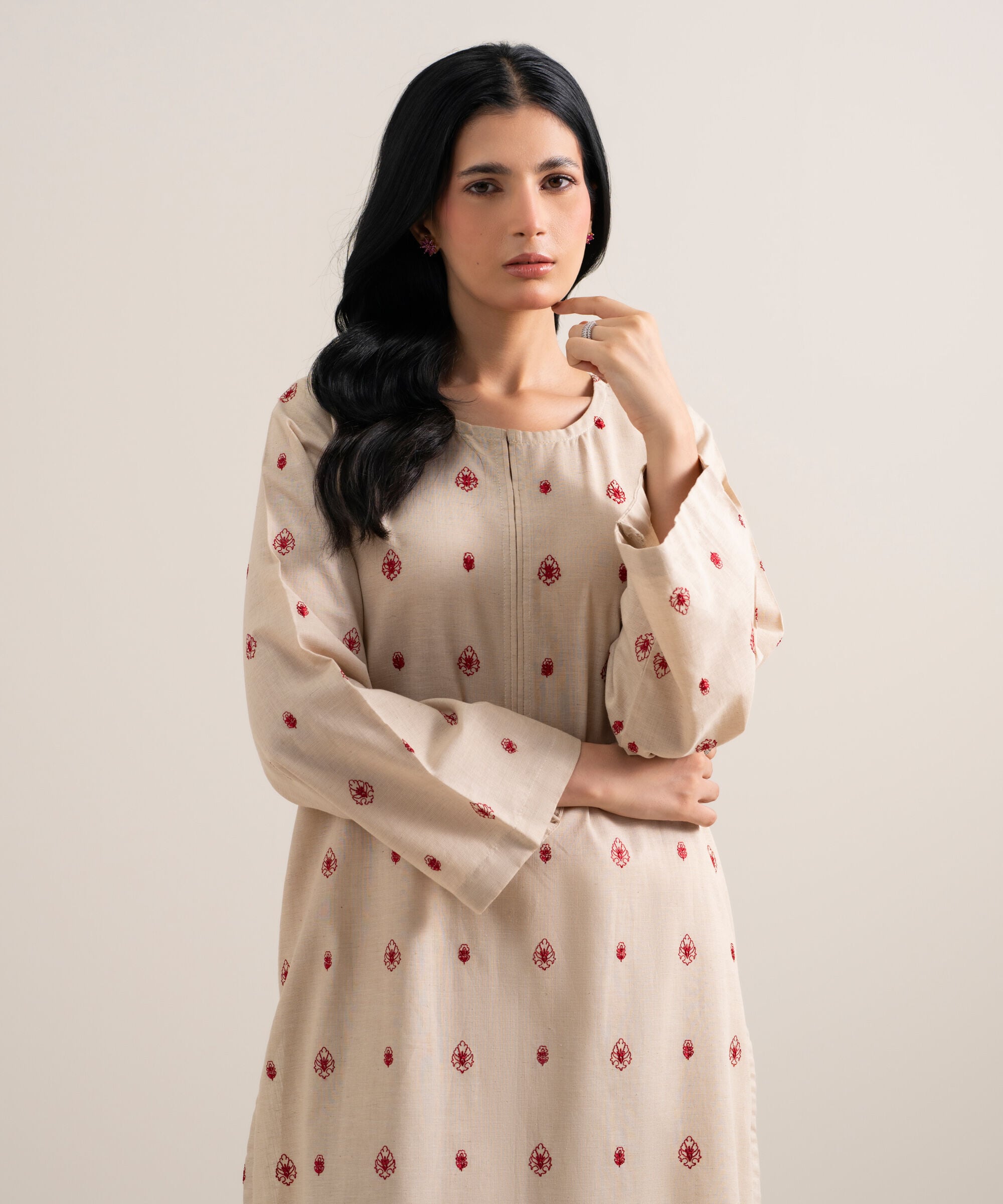 Unstitched Linen Shirt PEUSTES25V44