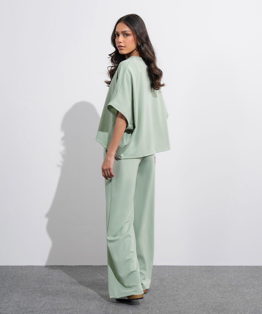 Women's Western Sage Green Soft Lux  Loose-Fit Kimono T-Shirt