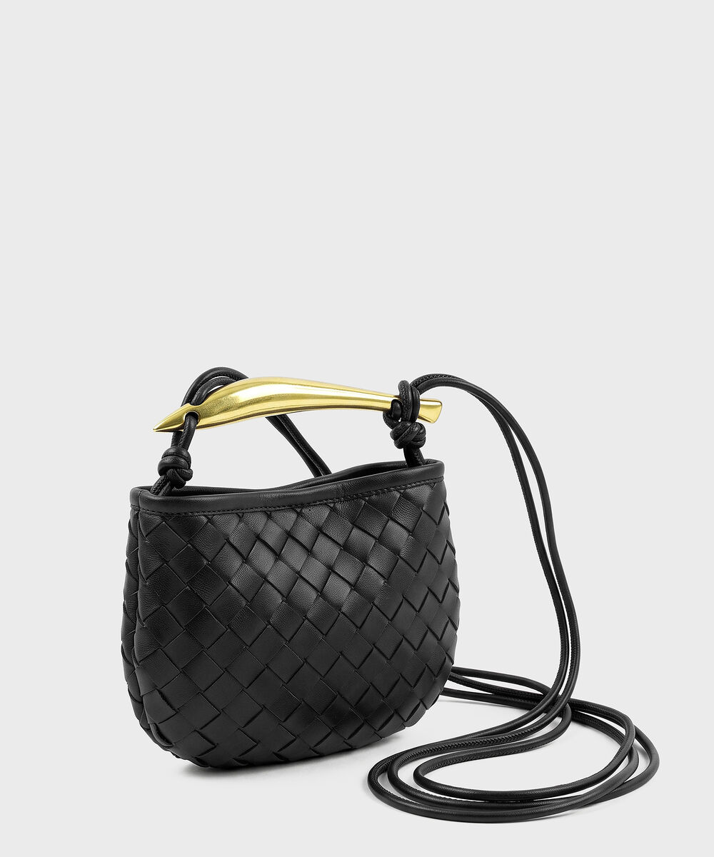 Women's Black Cross Body Bag With Short Handle