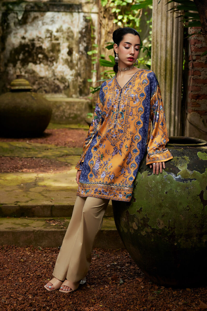 Printed Viscose Satin Shirt