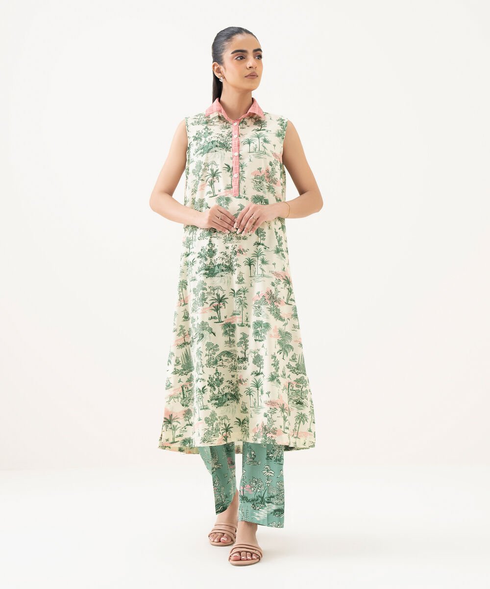 Women's RTW Lawn Printed Multi Straight Shirt