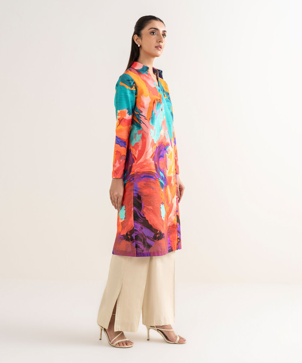 Women's Unstitched Khaddar Printed Multi Shirt