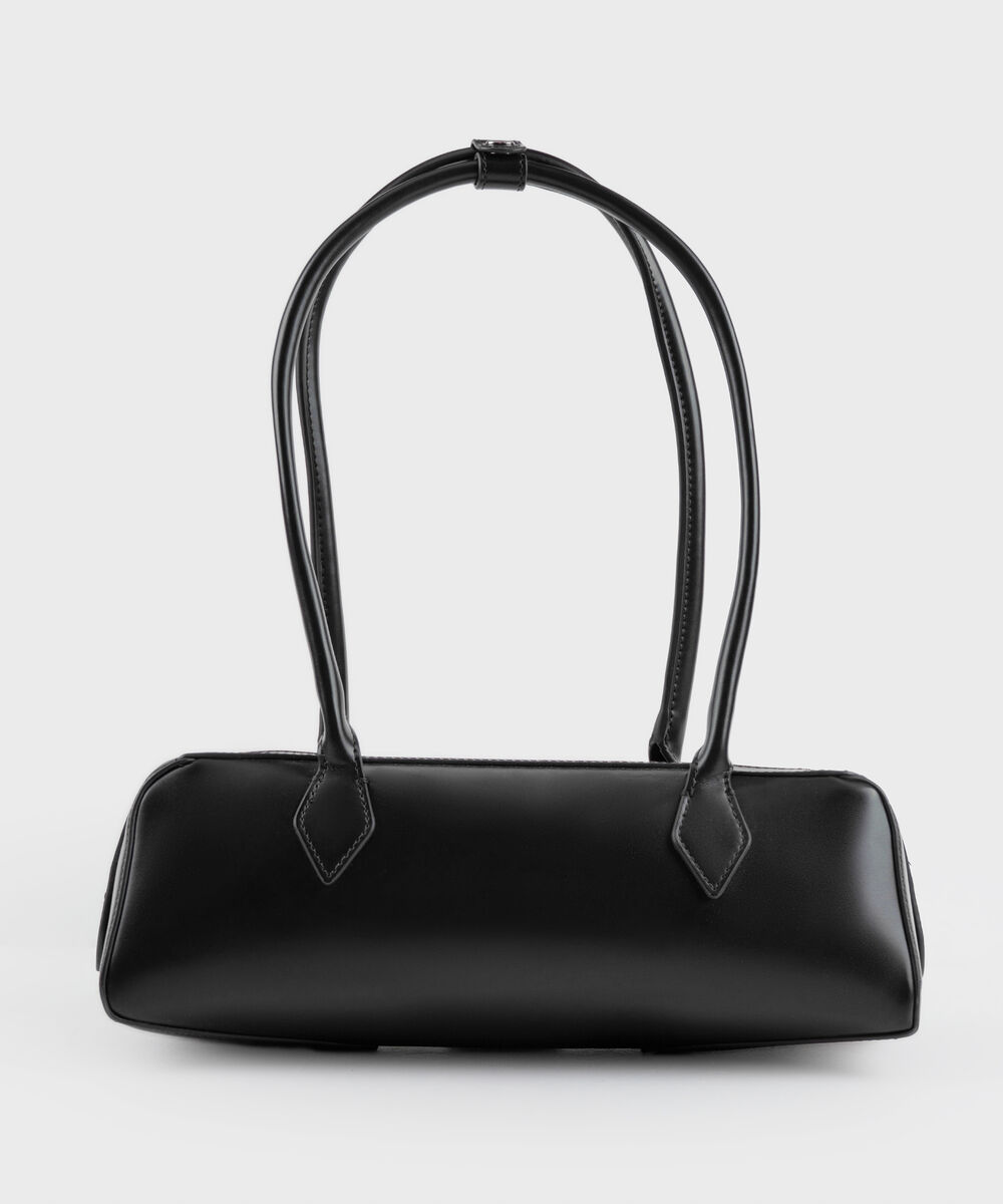 Women's Black Structured Shoulder Bag