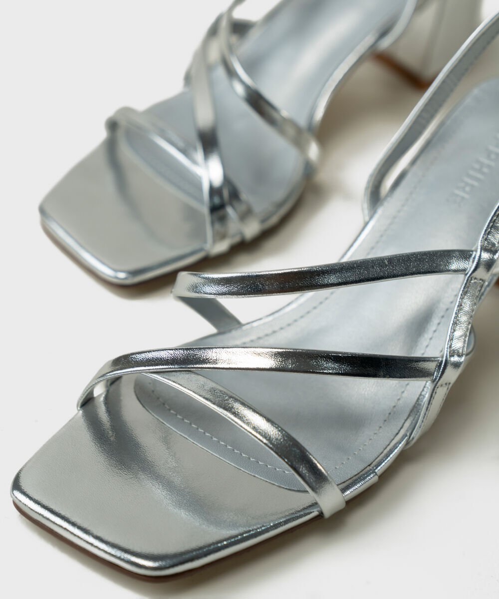 Women's Silver Block Heels