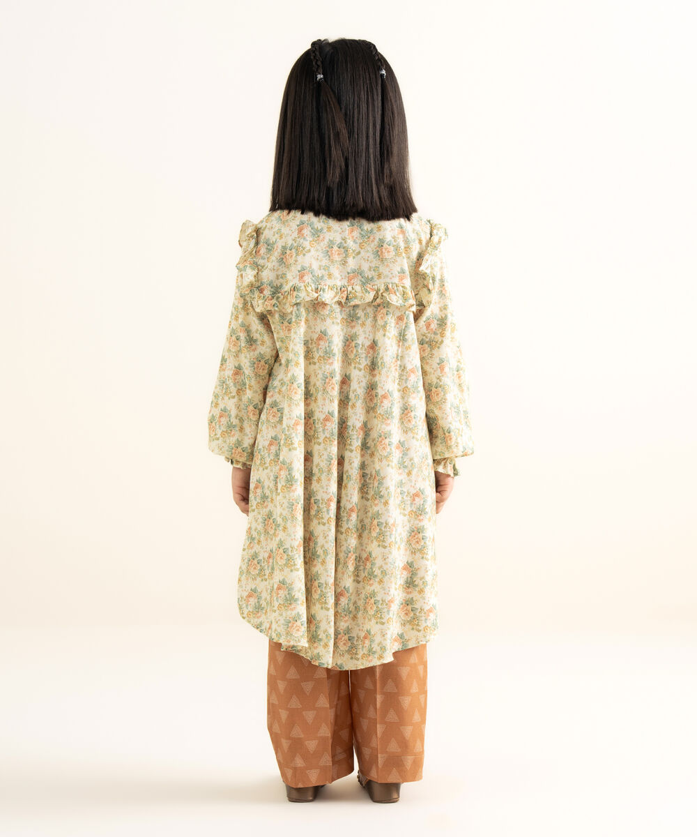 Girls Two Piece Printed Arabic Lawn Suit