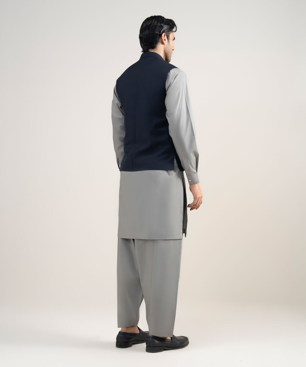 Men's Stitched Premium Suiting Navy Waistcoat