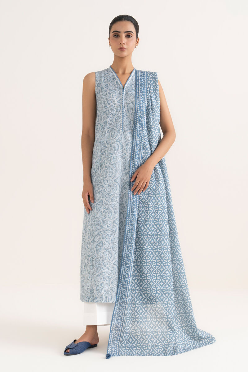 2 Piece - Printed Light Khaddar  Suit