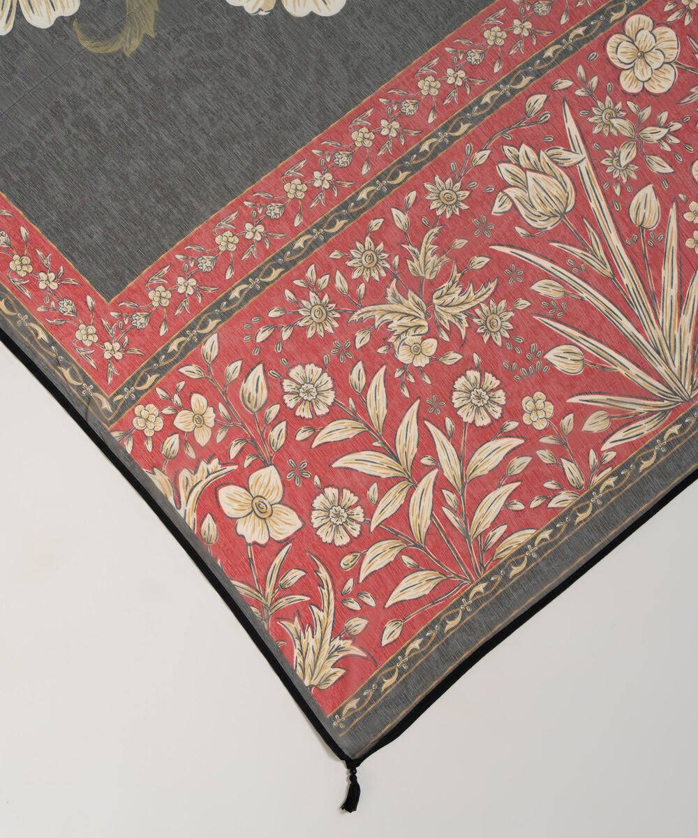 Poly Chiffon Printed Black Dupatta