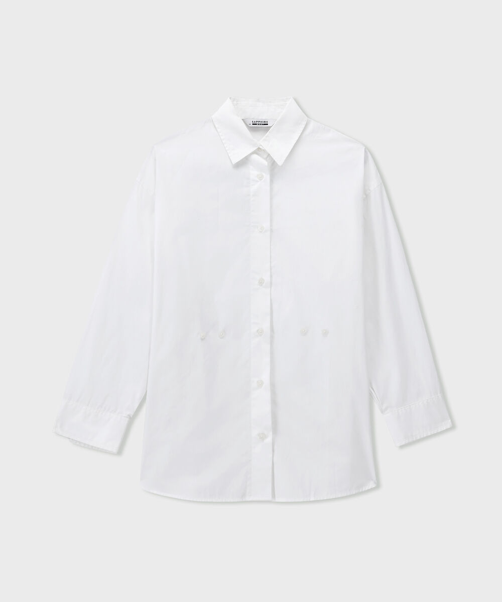 Women's Western Wear White Cinched Waist Button Through Shirt