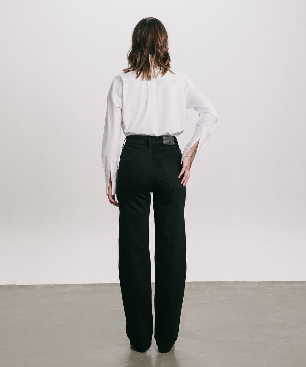 Women's Western Wear Black High Rise Straight Jeans