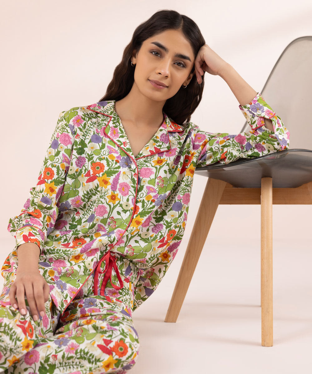 Women's Sleepwear Printed Viscose PJ Set