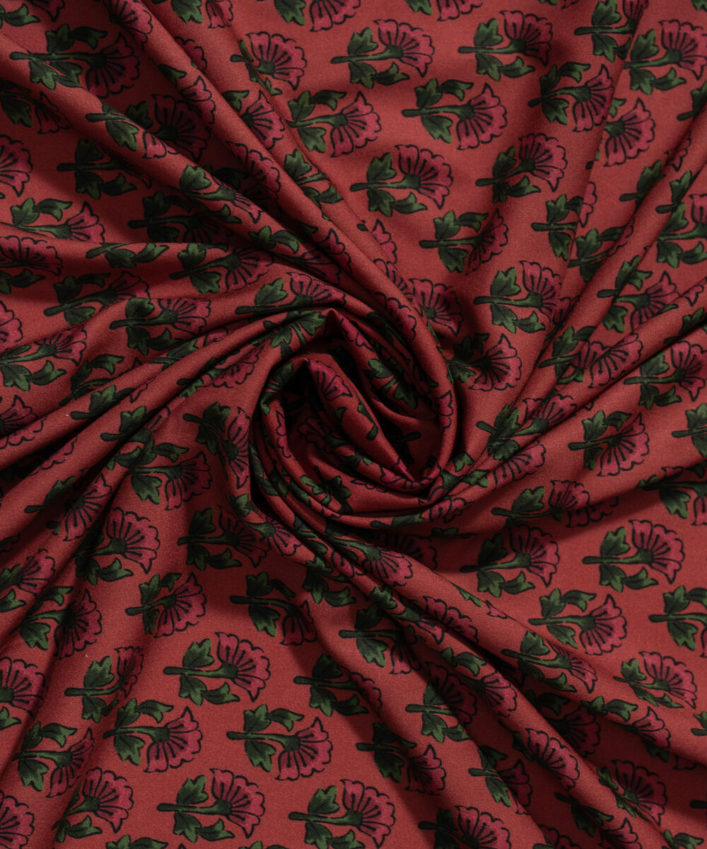 Women's RTW Viscose Linen Printed Pink Dupatta