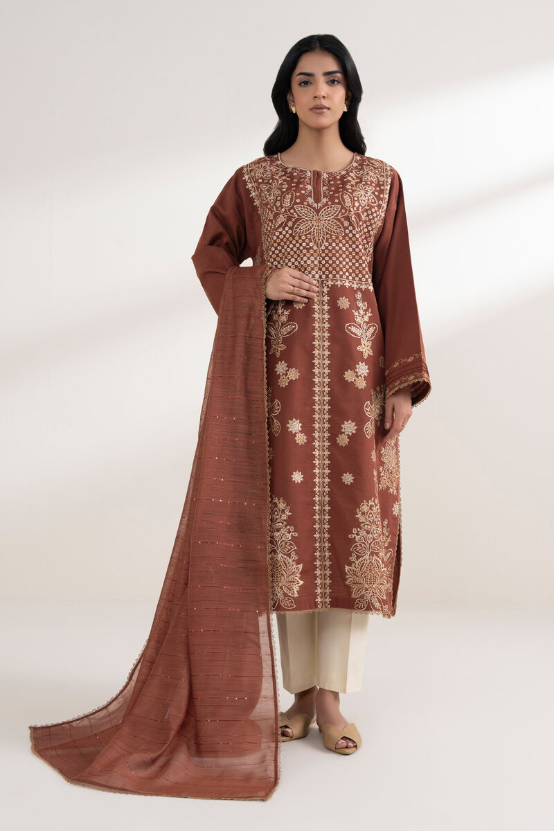 Solid Manaar Dupatta