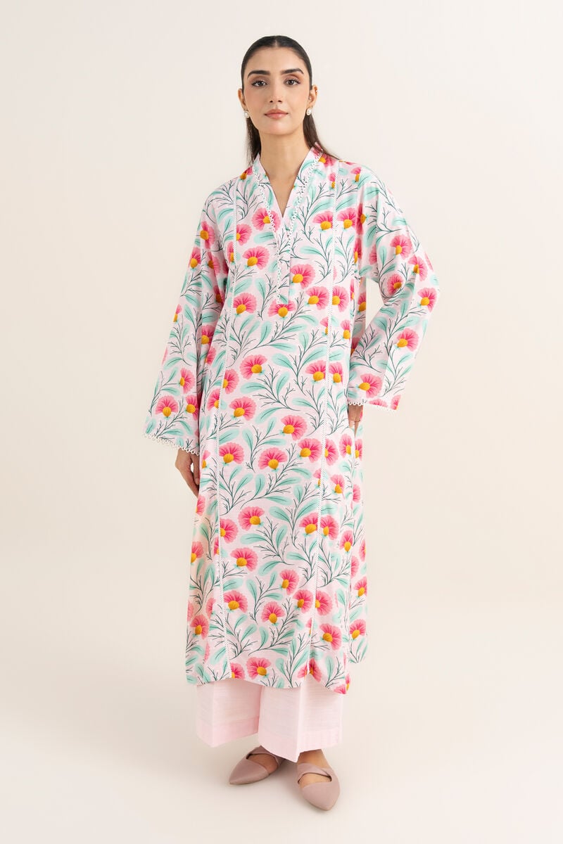 Printed Arabic Khaddar Shirt